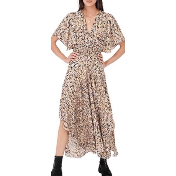 NWT MAJE BLUE SKY RETRO/BOHO FLARE MAXI DRESS IN SIZE 8 US OR 40 EURO - Picture 3 of 8